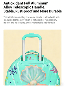 Valigia Leggera e Carina a Forma di Conchiglia, Set Beauty Case con Ruote Silenziose Universali per Bambini, Scuola e Viaggi - Product Image 4