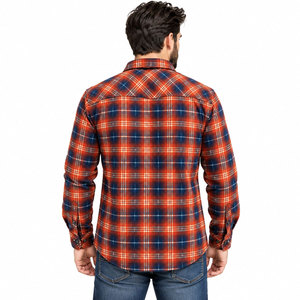 Chemise en flanelle à carreaux à manches longues pour homme, col rabattu, boutonnée, avec poches poitrine, chemise en flanelle d'automne - Product Image 3