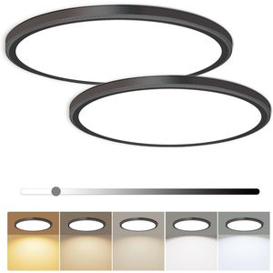 Confezione da 2 Plafoniere LED Dimmerabili da 12 Pollici, 28W 3200LM, 5 Temperature di Colore, Design Ultra Sottile, Illuminazione a Soffitto - Product Image 1