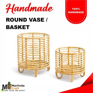 VASO REDONDO DE RATÁN 10 HANDICRAFT - Product Image 1