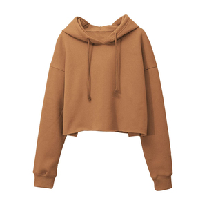 Hoodie court premium pour femme, délavé à l'acide, en mélange de coton doux et polaire, logo personnalisé, OEM ODM, vente en gros - Product Image 1