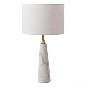 Luxury <b>Marble</b> <b>Table</b> Lamp With Sleek Tapered Silhouette Elegant Drum Shade And Sophisticated Modern Interior Appeal - Product Image 6