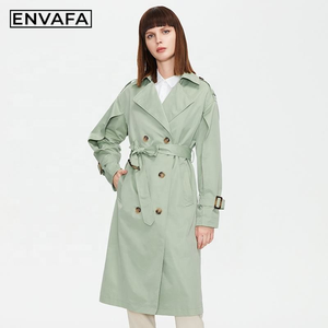 Gabardina Larga Elegante con Logotipo Personalizado, Nueva Colección, Cierre de Botón, Color Sólido, Transpirable y Ecológica - Product Image 1
