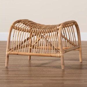 Tabouret de bar en rotin artisanal de haute qualité, artisanat vietnamien, repose-pieds en canne durable. - Product Image 1