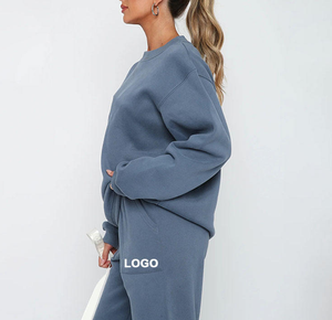 Ensemble 2 pièces mode automne 2026 pour femme : Sweat-shirt oversize et pantalon de jogging ample avec poches pour tenues décontractées - Product Image 2