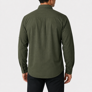 เสื้อตกปลาแขนยาวโพลีเอสเตอร์ UPF 50 แห้งเร็ว ปรับแต่งได้ สำหรับทุกเพศ พร้อมปกติดกระดุม มีไซส์พลัสไซส์ - Product Image 2