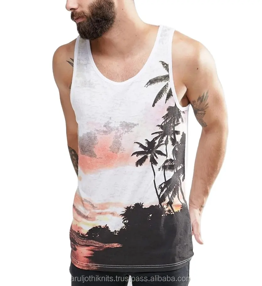 Men's Vest with beach print