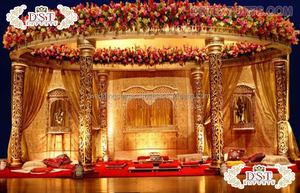 Décorations de mariage de luxe style Grand Palais Mandap USA Mandap rond Mariage d'Inde du Sud Ensemble de décoration Mandap Dallas USA - Product Image 2