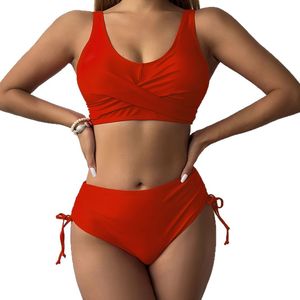 New Arrival Women Bikini <b>Set</b> High Quality V Neck Swimwear Beachwear Bikini <b>Sets</b> Wholesale Custom Solid <b>Colour</b> Women Bikini <b>Sets</b> - Product Image 4