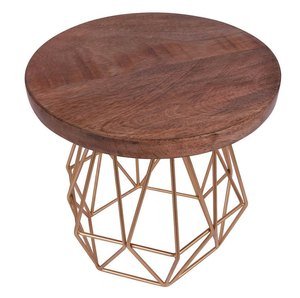 Modern Geometric Metal <b>Cake</b> <b>Stand</b> with Wooden Top Decorative Dessert Display <b>Stand</b> for <b>Cakes</b> Cupcakes Party Decor - Product Image 4