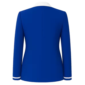 เสื้อเบลเซอร์พิมพ์ลายคอตั้งแบบมีซิปสำหรับทุกเพศ ไซส์พลัส  ยี่ห้อ Greek Zeta Royal Blue Sorority  แบบมีซับใน  ตกแต่งขอบสองชั้น  สไตล์ทางการสำหรับธุรกิจ - Product Image 6