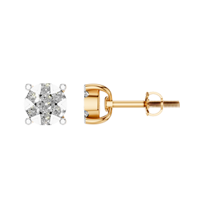 Pendientes de tuerca de diamante natural de corte de lujo 14K 18K oro sólido amarillo Rosa oro blanco joyería fina para ocasiones de regalo al por mayor - Product Image 1