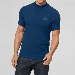 Camiseta de Cuello Alto Tejida Personalizada para Hombre, Algodón Suave, Manga Corta, Estilo Casual Moderno, Secado Rápido, Ecológica, Transpirable - Product Image 1