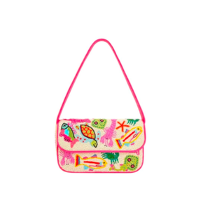 กระเป๋าสะพายไหล่ประดับลูกปัดสำหรับผู้หญิง ดีไซน์โดดเด่น คุณภาพสูง ทนทาน ปิดด้วยซิป ขนาดกลาง - Product Image 1