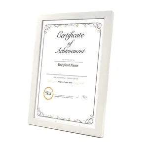 Photo Album Luxury Home Decoration School Office Picture Certificate Elegant Styles S8R White Wooden Frame