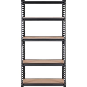Étagères de garage réglables à 5 niveaux, capacité de 2000 lb, unité de rangement en métal, étagère utilitaire noire de 30 pouces, organisateur - Product Image 5