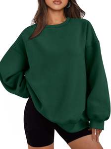 <b>Women's</b> Oversized Hooded <b>Sweatshirt</b> Printed <b>Black</b> Drop-Shoulder Long Sleeve Knitted Cotton Casual Pullover Front Anti-Pilling - Product Image 2