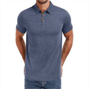 Chemises polo pour hommes, tissu doux texturé, design boutonné, vêtements d'été, faible MOQ, prix bas. - Product Image 3