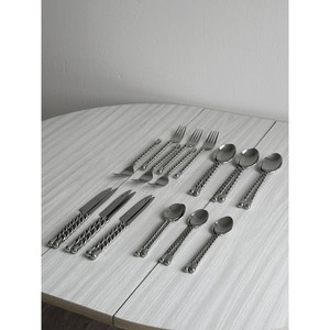 Great quality Silver Silverware Set Kitchen Supplies Accessories Metal Classical Spoon <b>Fork</b> Knife Set Stainless Steel Cutlery - Product Image 3