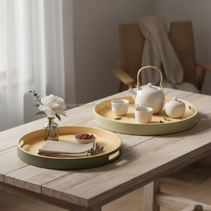 Bandeja de Servir de Bambú con Asas en Colores Personalizados, Bandeja Ligera, Bandeja de Bambú para Desayuno, Bandeja para Almacenar Alimentos y Bebidas - Product Image 5