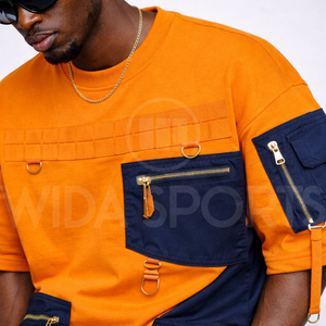Camiseta Táctica de Moda Personalizada con Múltiples Bolsillos, Estilo Urbano, Oversize, para Hombre, Ropa Táctica OEM - Product Image 4