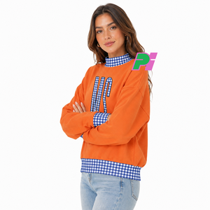 เสื้อสเวตเชิ้ตคอเต่ามิสซี่ พร้อมลายตัวอักษรกิ๊งแฮมและลายริบบิ้น เสื้อสเวตเชิ้ตคอเต่าเอ็มเอส ปักลายตามสั่ง เสื้อสเวตเชิ้ตคอเต่า - Product Image 4