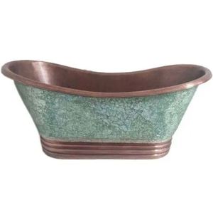 Bañera Ovalada Independiente con Patas de Cobre, Acabado Clásico en Cobre para Baño de Casa u Hotel - Product Image 1