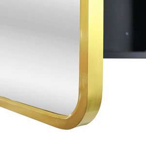 Armadietto da Bagno con Specchio 24x30 Pollici, Cornice in Metallo Dorato, da Parete o Incassato, Elegante Opzione d'Arredo per il Bagno - Product Image 3