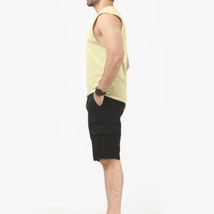 Camiseta sin mangas amarilla para hombre, cuello redondo, color sólido, tejido transpirable, informal, estilo musculoso, talla grande, chaleco deportivo - Product Image 4