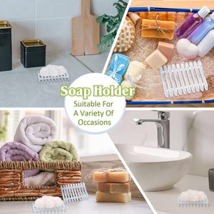 Support à savon professionnel en plastique, 2 pièces, avec égouttoir intégré pour économiser le savon - Product Image 4