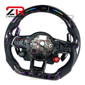 Volant en fibre de carbone forgé personnalisé avec bouton de démarrage pour Volkswagen VW <span class=keywords><strong>GTI</strong></span> Series/<span class=keywords><strong>Golf</strong></span> 7R Series Mk7 Mk7.5 GLI - Product Image 2