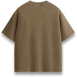 เสื้อยืดคอกลมโอเวอร์ไซส์แขนสั้นผ้าฝ้ายพิมพ์ลายตัวอักษรด้านหน้าสไตล์ลำลองสำหรับผู้ชายทรงพอดีตัวความยาวปกติ - Product Image 2