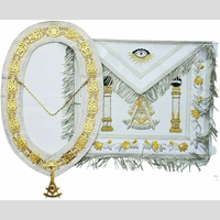 Yüksek Kaliteli Özel Mason Önlüğü İskoç Ritüeli Usta Mason Kıyafeti Püsküllü El Yapımı Mason Önlüğü Satılık