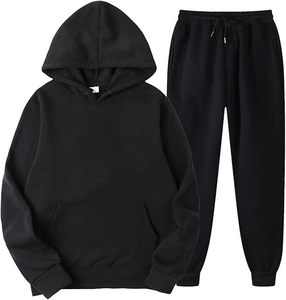 Wholesale Custom Unisex <b>Pink</b> Hoodie and Sweatpants <b>Set</b> 100% Cotton Fleece <b>Tracksuit</b> Casual Winter Loungewear OEM - Product Image 5