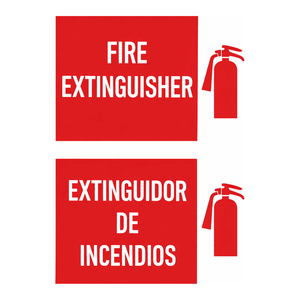 Señal de Extintor de Incendios BradyGlo Bilingüe que Brilla en la Oscuridad para Uso en Interiores y Exteriores - Product Image 3