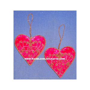 Adorno Navideño Colgante para Árbol de Navidad con Bordado Zari, Material de Tela con Trabajo de Cuentas, Ideal para Festividades Navideñas, con Fabricación Propia - Product Image 1