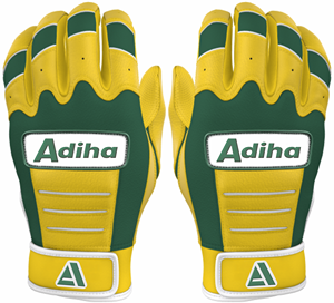 Gants de frappeur de baseball en cuir de qualité supérieure, légers, durables, antidérapants, avec fermeture auto-agrippante, jaune et vert - Product Image 1