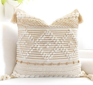 Modern Bohemian Satin Pillow <b>Cover</b> Striped Diamond Design Floor <b>Cushion</b> <b>Cover</b> with Zipper Sustainable and Affordable - Product Image 4