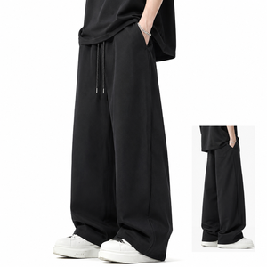 Pantalon de survêtement ample gris pour homme avec imprimé personnage d'anime, taille élastique avec cordon de serrage, respirant, écologique, poids moyen, 100 % coton - Product Image 3