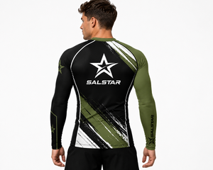 Chemise de compression à manches longues pour homme Salstar, à séchage rapide, coupe sportive, avec motif étoile imprimé par sublimation, extensible dans quatre directions - Product Image 4
