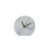 Horloge de table mécanique analogique Art Déco en marbre et quartz TCE Classic – Horloge décorative élégante pour la retraite, le Ramadan, la maison ou le bureau