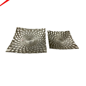Elegant Modern Silver Plated Rectangle Lightweight Decorative Serving Tray Grape Handles Stainless Steel Wedding Hotel - Product Image 3