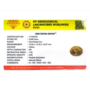 Natural Citrine Loose Gemstone 10 Carat Oval Cabochon Yellow Certified Wholesale - Product Image 4