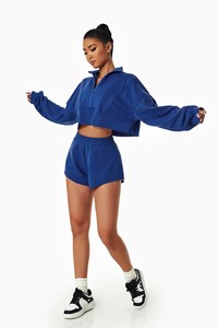 Shorts Deportivos Azules Personalizados para Mujer, de Cintura Alta, Transpirables, que Absorben el Sudor, de Alta Calidad, con Efecto Scrunch - Product Image 2