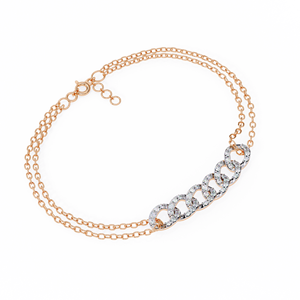 Bracelet chaîne pavé cubain à maillons gourmette – Double rangée de diamants de laboratoire VVS DEF CVD en or rose massif 10K 14K 18K - Product Image 6