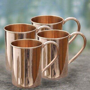 Mug en cuivre massif pour Moscow Mule, 99,9 % cuivre avec rivets, qualité durable, mugs à bière en cuivre par Barkah Star - Product Image 1