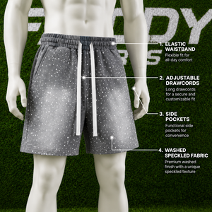 Shorts de jogging décontractés pour hommes en coton éponge, avec cordon de serrage, imprimé éclaboussures effet délavé, pour le sport et la gym - Product Image 5