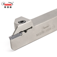 Porte-outil de tournage CNC HANSHIBA MGEHR2525 pour tournage externe, personnalisable OEM, revêtement en nitrure de titane, 62-68 HRC