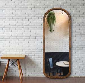 Luxury Arched Full Length Solid Wood <b>Mirror</b> Capsule Floor Standing Body <b>Mirror</b> Rustic Timber Frame <b>Wall</b> <b>Mirror</b> Dressing Decor HD - Product Image 1