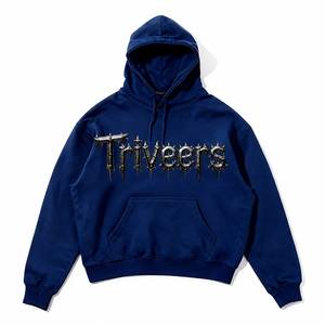 Sudadera con Capucha Oversize Casual de Triveers Wholesale con Logo Metálico Personalizado para Hombre 2026 - Product Image 4